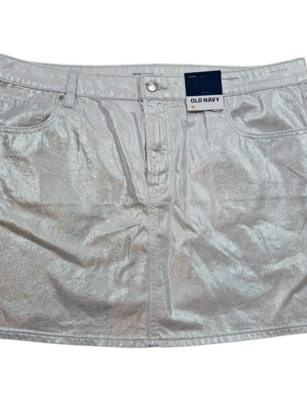 Old Navy Silver Mini SKirt in 16 NWT